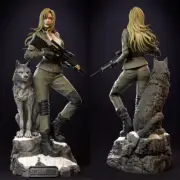 1/4 48cm Sniper wolf 3D print figure Model Kit Unpainted Unassembled GK