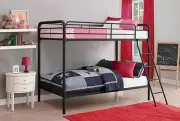 Black Silver White Twin Over Twin Metal Bunk Bed Frame Kids Bedroom Teens Dorm
