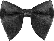 [Teaaha] Bowtie Oversized Black Bow Ties for Men, Solid Color Mens Pre-Tied Bow Tie for Wedding, Tuxedo, Banquets, Formal Wear, Adjustable Bowties, Black
