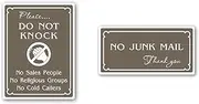 Please Do Not Knock & No Junk Mail Stickers 100mm (Natural) Quality Waterproof Vinyl
