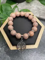 Handmade Beaded Stackable 6" Plus Stretch Bracelet New Tree of Life A4441