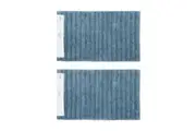 2PK Algodon Polyester Lawson Plush Bath Soft Non-Slip Floor Mat Denim 50x80cm