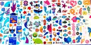 13+ COLORFUL STICKER PACK SEA CREATURES CLOWNFISH CORALS SEA STARS CRAFTS TURTLE