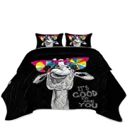 Colorful Glasses Giraffe Coverlet