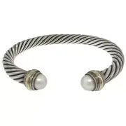 David Yurman Cable Pearl Bracelet 925 Silver