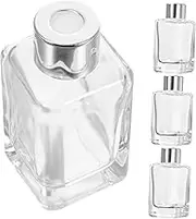 HOLIDYOYO 4pcs Refillable Glass Diffuser Bottles with Caps Essential Oils Organizer Set Capacity Elegant Design for Home Car Use for Perfumes and Aromatherapy