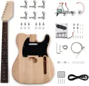 DIY Electric Guitar Kit Tele Style Beginner Kit 6 String Right Handed with Ash B