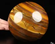 5.4" Tiger Iron Eye Hand Carved Crystal Ball/Sphere, Crystal Healing