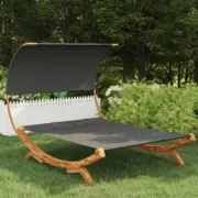 Hammock Bed With Canopy Wooden Frame Patio Sunbed Outdoor Lounger Furniture