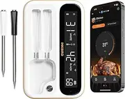 INKBIRD INT-12I-BW WiFi 5G Bluetooth 5.4 Wireless BBQ Thermometer, Full-View-Angle Backlit LCD, IP67 Waterproof, 80 Min Offline Data Storage, Ideal for Everyday Cooking, Grilling, Smoker