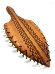 Alii Hawaiian Club 19 inch with Etched Tribal Design - Lei O Mano | #koa1595nets