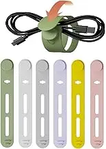Adjustable Silicone Cable Organizer, Data Line Storage Strap, Headphone Winder, Cable Fixator, Multi-functional Cable Organizer, Food Bag Tie, Elastic Silicone Strap （6 Pieces）