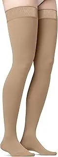JOBST Maternity Opaque Compression Thigh High Stockings, Closed Toe, 20-30 mmHg Firm Support for Swollen Legs During Pregnancy