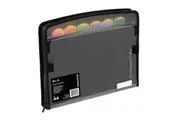 Colourhide A4 Zip-It Expanding File Cover Organiser w Pen Holder Loop Black