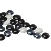 Glass Beads,36pcs Flat Glass Gemstone Black/White 0.44lbs Glass Pebbles