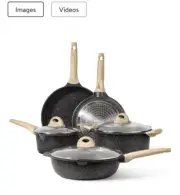 8-Piece Carote Nonstick Induction Cookware Set - Black