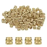 100pcs M6 Threaded Inserts Brass Heat Set Insert M6x7mm, OD 8mm Knurled Nuts