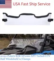 2019 + Polaris RZR XP1000 XPT TurboS UTV Half WINDSHIELD w/ Clamps