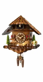 Quartz Cuckoo Clock Black forest house EN 323 Q NEW