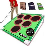 Golf Pong® - Fun Yard Games, Backyard Games for Young Adults, Fathers, Dads, Golfers. Casual at Home Golf Game, Ideal Golf Gifts for Men. Easy Assembly, Compact Target Mat Game Set
