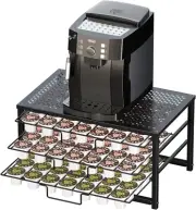 3 Tier Coffee Pod Holder Rack K Cup 105 Pack Capacity Metal Black