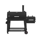 Oakford 1150 Reverse Flow Offset Smoker Charcoal Grill in Black