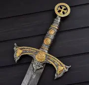THE KNIGHTS TEMPLAR | Crusader Sword Custom Handmade Damascus Steel