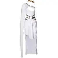 在飛比找Yahoo!奇摩拍賣優惠-S-XL單肩希臘女神 萬圣節服裝 埃及艷后主題派對服長裙舞臺