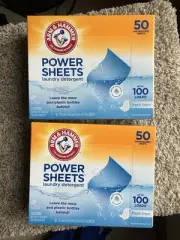 Arm & Hammer Power Sheets Laundry Detergent 100-Loads Fresh Linen 2 Packs