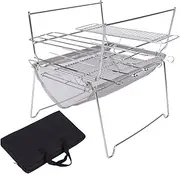 Portable Stainless Steel Folding Campfire Grill BBQ Grill for Camping Hiking