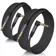2 Pack Premium TRS Cable 10FT, 1/4 Inch TRS Cable- Noise Free and Super Durable