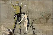 Banksy(Soldier) Famous Oil Paintings Reproduction Giclee Canvas Prints on Canvas Artwork Pictures on Canvas Wall Art for Home Office Decorations(85x127cm_33x50in,Unframed)