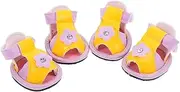 SUPVOX Dog Summer Pet Sandals 4pcs Pu Flower Dog Shoes for Poodles and Small Dogs Cool Comfortable Breathable Small Breed Fit