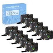 10PK TZ-354 TZe-354 Gold on Black Label Tape 1" Compatible with Brother P-Touch