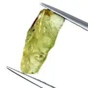 Fantastic Certified 4.09ct Natural Lime Green Sapphire Kenyan Rough 14.7x6.5mm