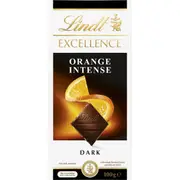 Lindt Excellence Dark Chocolate Block Orange Intense 100g