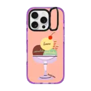 iPhone 16 Pro Impact Ring Stand Case MagSafe Compatible Ice Cream Cup