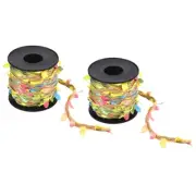 2 Roll 33ft 5mm Burlap Leaf Ribbon Vine Natural Jute Rope Twine, Multicolor