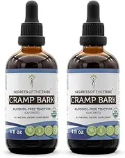 Cramp Bark Alcohol-Free Liquid Extract, Cramp Bark (Viburnum Opulus) Dried Bark Tincture Supplement (2x4 FL OZ)