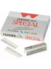 FEATHER CUT STAINLESS X 100PCS BLADE HAIR STYLING RAZOR THINNING (JAPAN)