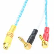 RCA phono Female R to bananas plug elbow AV Audio amplifier speaker cable 1~16FT