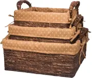 GIB Wicker Storage Baskets for Organizing Set of 3, Decorative Natural Woven ...