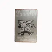 Tin Sign Laundry Drop Your Pants Here Sprint Drink Bar Whisky Rustic Look