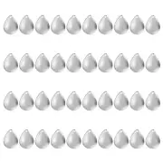 40 Pack 0.9" x 0.7" Fishing Lure Blades with Plastic Storage Box, Silver Tone