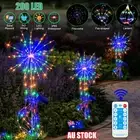 200 LED Solar Firework Lights Waterproof Outdoor Path Lawn Garden Decor Lamp ZV