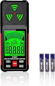 EMF Meter, 3-in-1 Portable Electromagnetic Field Radiation Detector Handheld EMF Tester for EF, RF, MF, WiFi Signal, Radio Frequency Detector Suitable for Home Office EMF Inspections Ghost Hunting