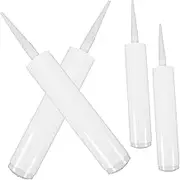 4Pcs Refillable Caulk Tubes Plastic Sealant Tubes for Tile Joint Use Compatible with Sealants Flexible Design Leak Resistant for DIY Projects