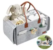 PAPERKIDDO Baby Diaper Caddy Organizer with Changing Table, 2 in 1 Portable Felt