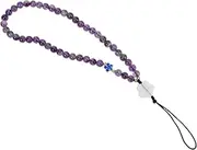 Gadpiparty Amethyst Beaded Phone Strap Short Mobile Lanyard for Phones Charm Design Lightweight Practical Wristlet for Secure Hanging of Your Devices