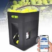 Tennis Ball Machine, High-Speed Smart Tennis Ball Thrower, Automatic Portable Tennis Ball Launcher, 1.8-8.8S Serving Frequency, with Smart App Control, for Club, Daily Training